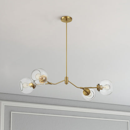 Jewel 4-light gold chandelier with clear glass globes by HouseOfZazla on Tampa Home & Garden Store