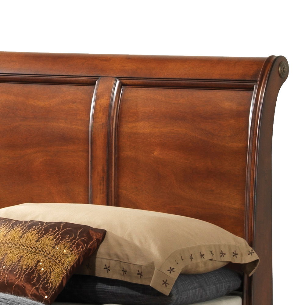 Dovetailed Drawers Storage Bed headboard in warm brown wood by HouseOfZazla on Tampa Home & Garden Store