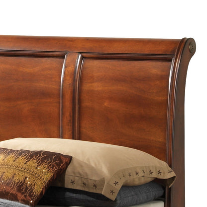 Dovetailed Drawers Storage Bed headboard in warm brown wood by HouseOfZazla on Tampa Home & Garden Store