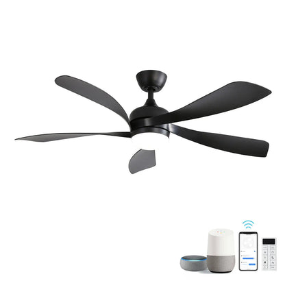 Ceiling fan with integrated light and DC motor in black finish by Unique Piece Furniture on Tampa Home & Garden Store