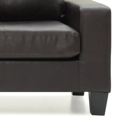 Newbury Modular Sofa Modern in dark brown leather with square block legs on Tampa Home & Garden Store