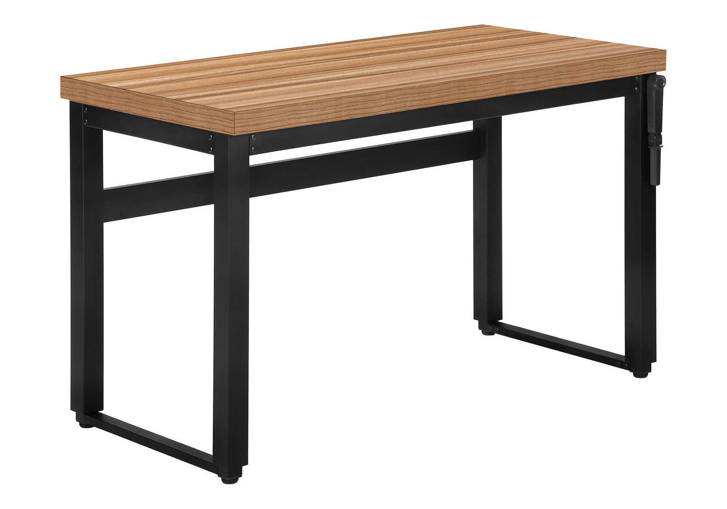 HouseOfZazla adjustable standing computer desk with wood top and black steel frame, manual crank on Tampa Home & Garden Store