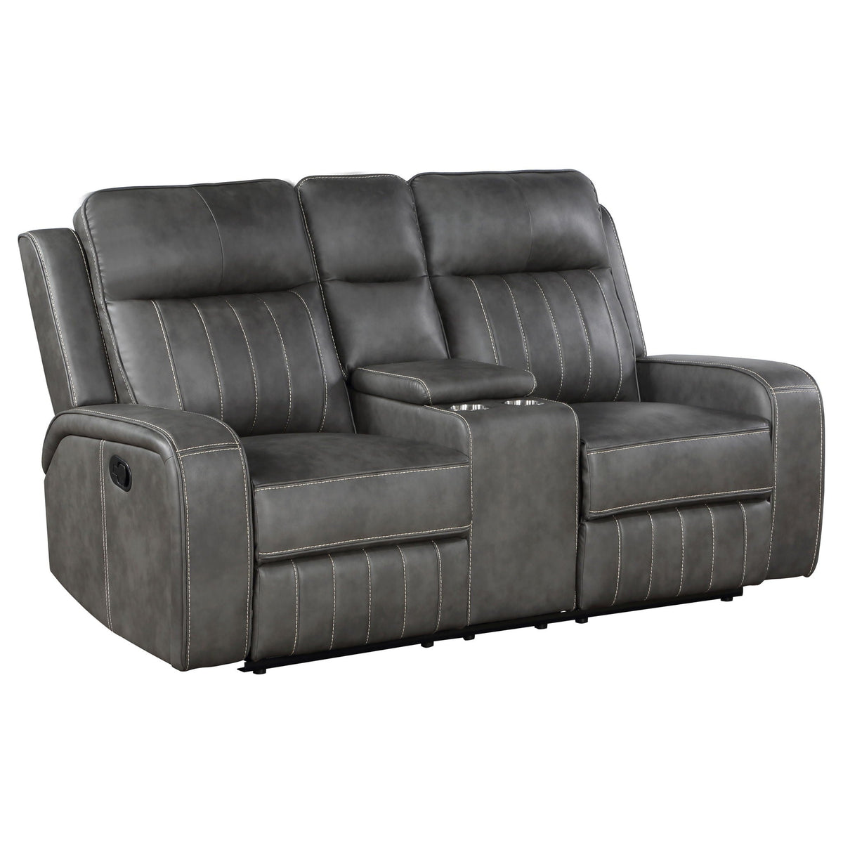 Forrest 2 Piece Motion Reclining Sofa Set gray faux leather HouseOfZazla on Tampa Home & Garden Store