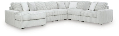 Stupendous Sectional by Unique Piece Furniture in light gray corduroy, L-shaped sofa on Tampa Home & Garden Store