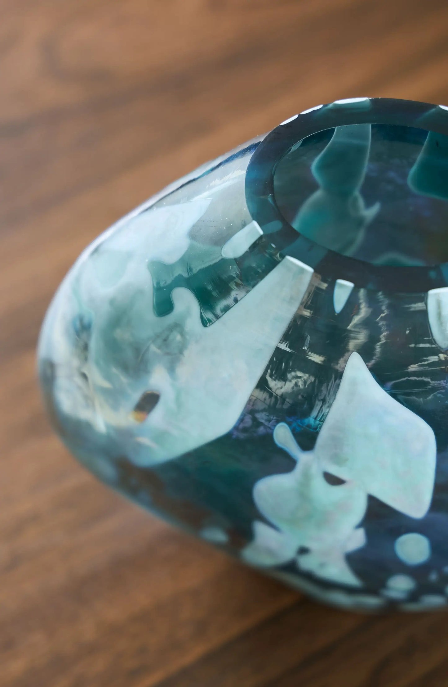 Cartshaw Vase in Iridescent Teal, 7 Inches
