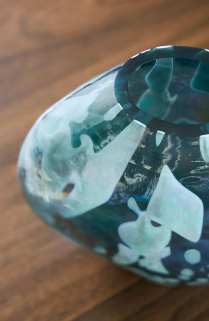 Cartshaw Vase in Iridescent Teal, 7 Inches