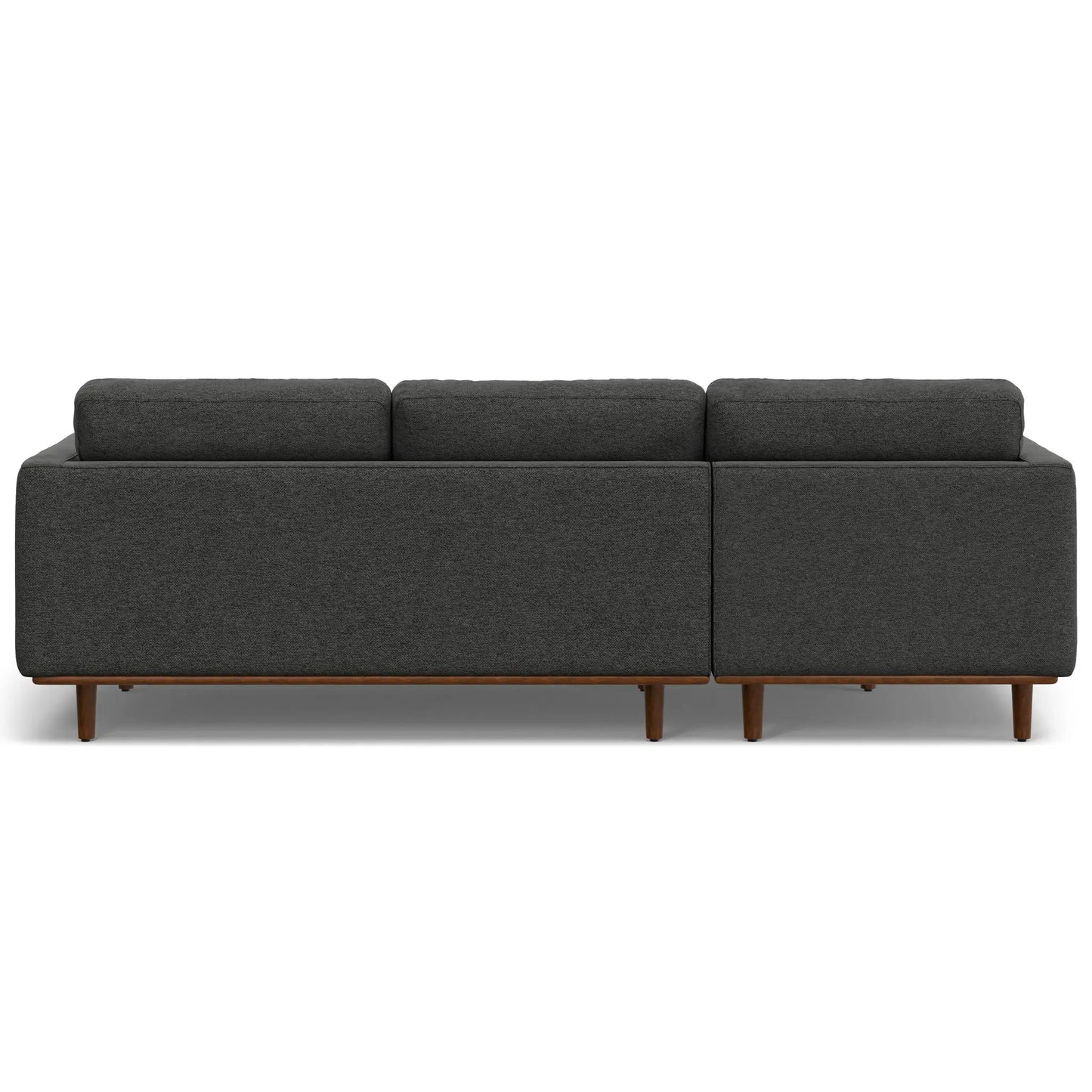 Morrison Upholstered Sectional Sofa stationary dark charcoal fabric with wooden legs on Tampa Home & Garden Store