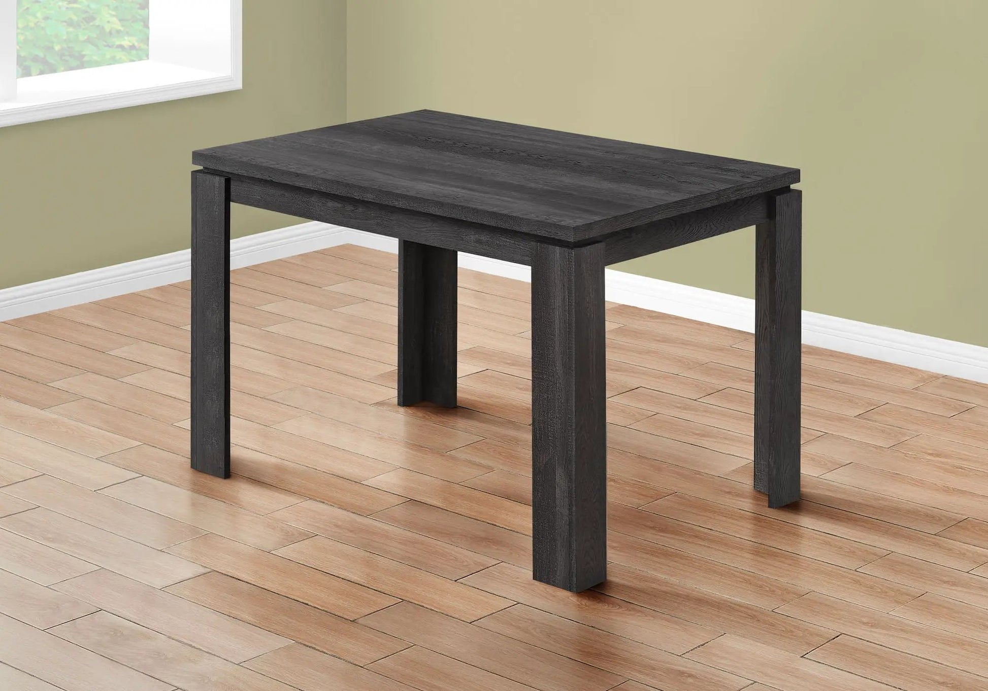 Rectangular small dining table in dark charcoal wood finish, Unique Piece Furniture on Tampa Home & Garden Store
