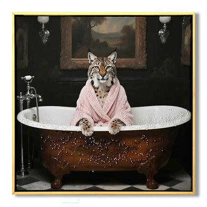 Tiger in Bathtub Art Print For Bathroom Decor