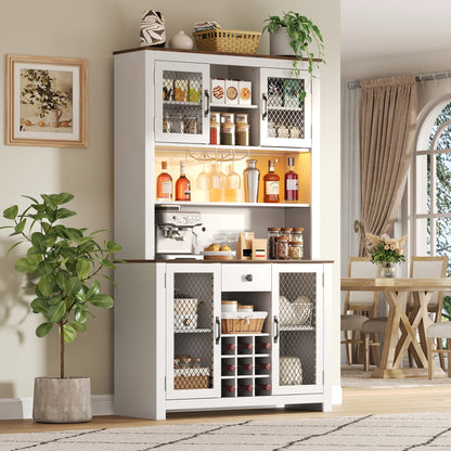 Tall Farmhouse Kitchen Pantry Storage Cabinet