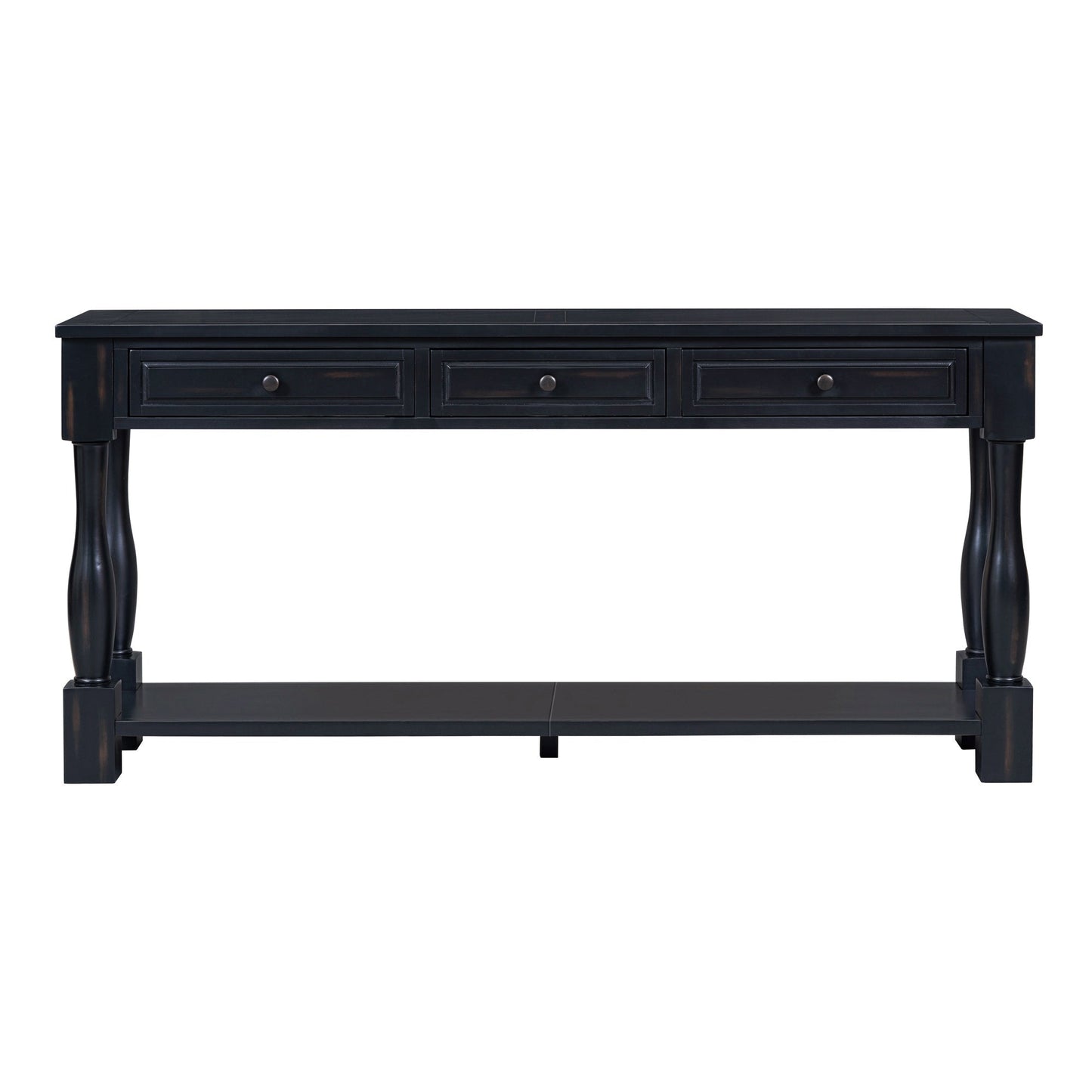 TREXM 63in black console table with 3 drawers and shelf by HouseOfZazla on Tampa Home & Garden Store