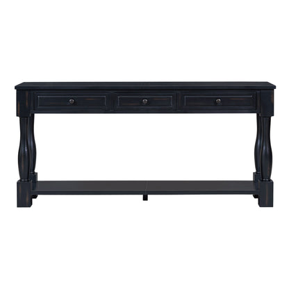 TREXM 63in black console table with 3 drawers and shelf by HouseOfZazla on Tampa Home & Garden Store