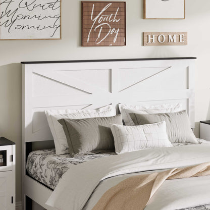 King Wood Platform Bed and Headboard Storage