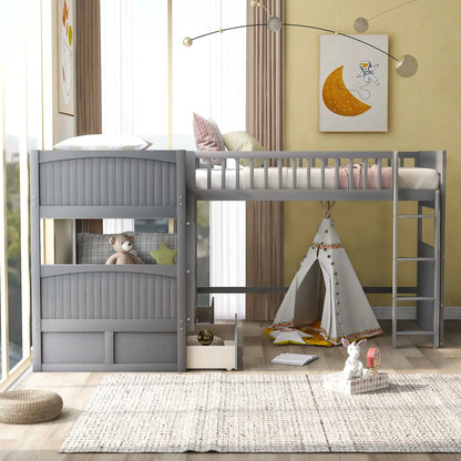 Bunk Bed With Loft and Two Underbed Drawers
