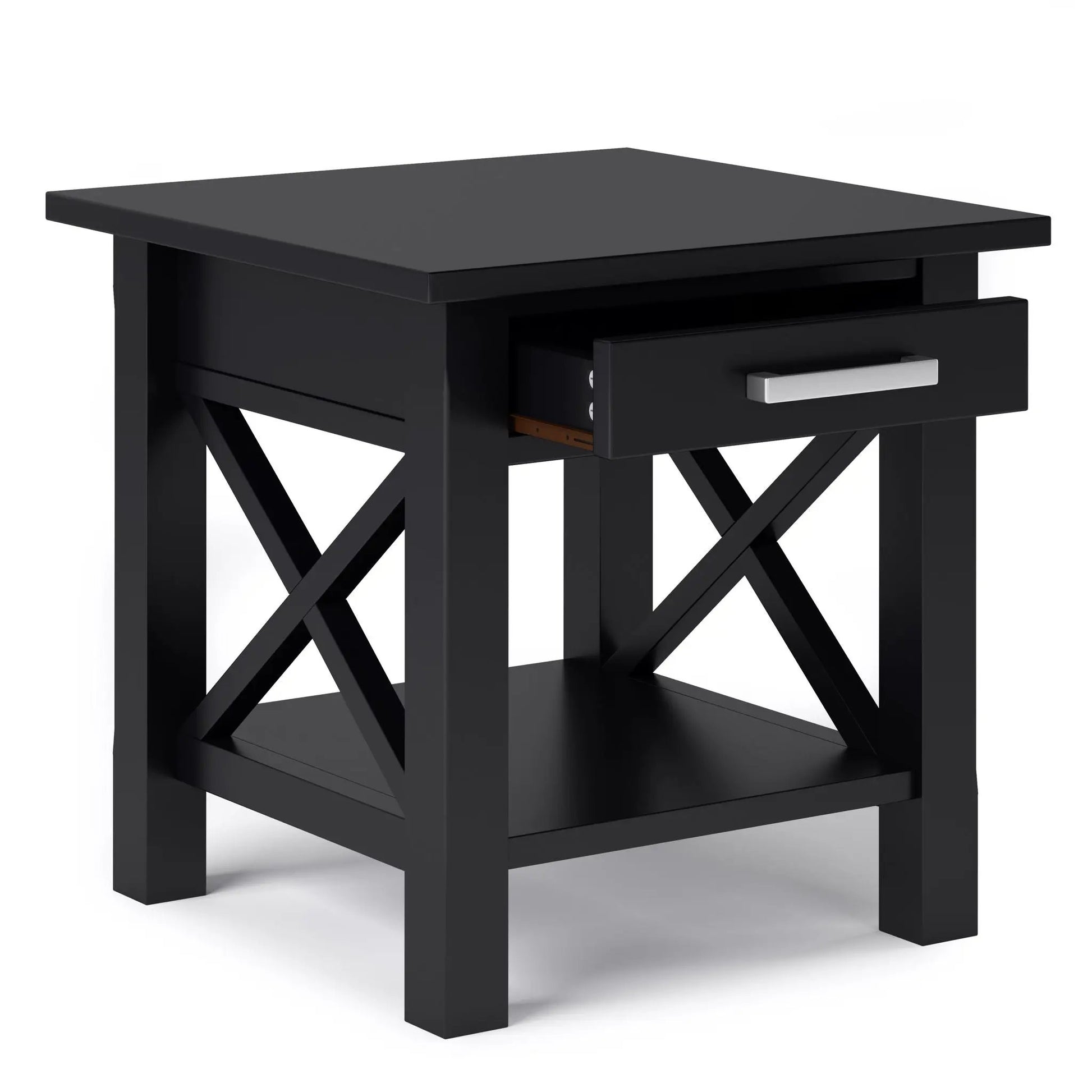 Kitchener black-finish console table with X-brace legs by Unique Piece Furniture on Tampa Home & Garden Store