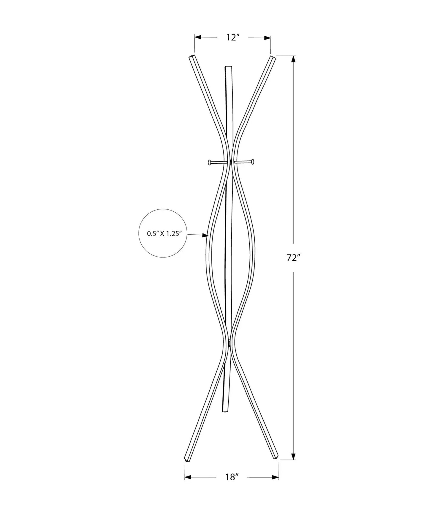 Freestanding coat rack with 3 hooks, curved metal arms, by Unique Piece Furniture on Tampa Home & Garden Store