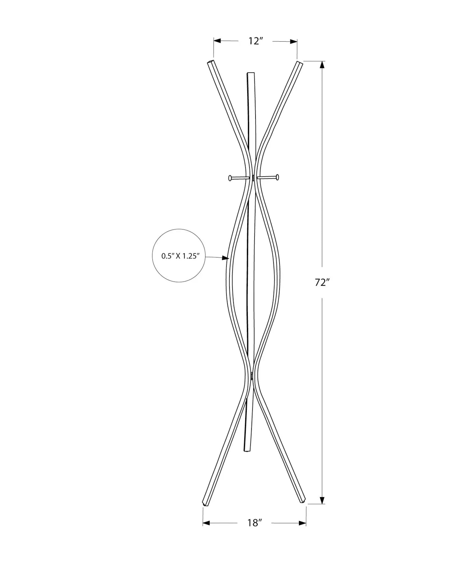 Freestanding coat rack with 3 hooks, curved metal arms, by Unique Piece Furniture on Tampa Home & Garden Store