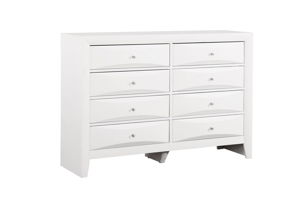 Marilla dresser with molded resin fronts, white, 8-drawer configuration on Tampa Home & Garden Store