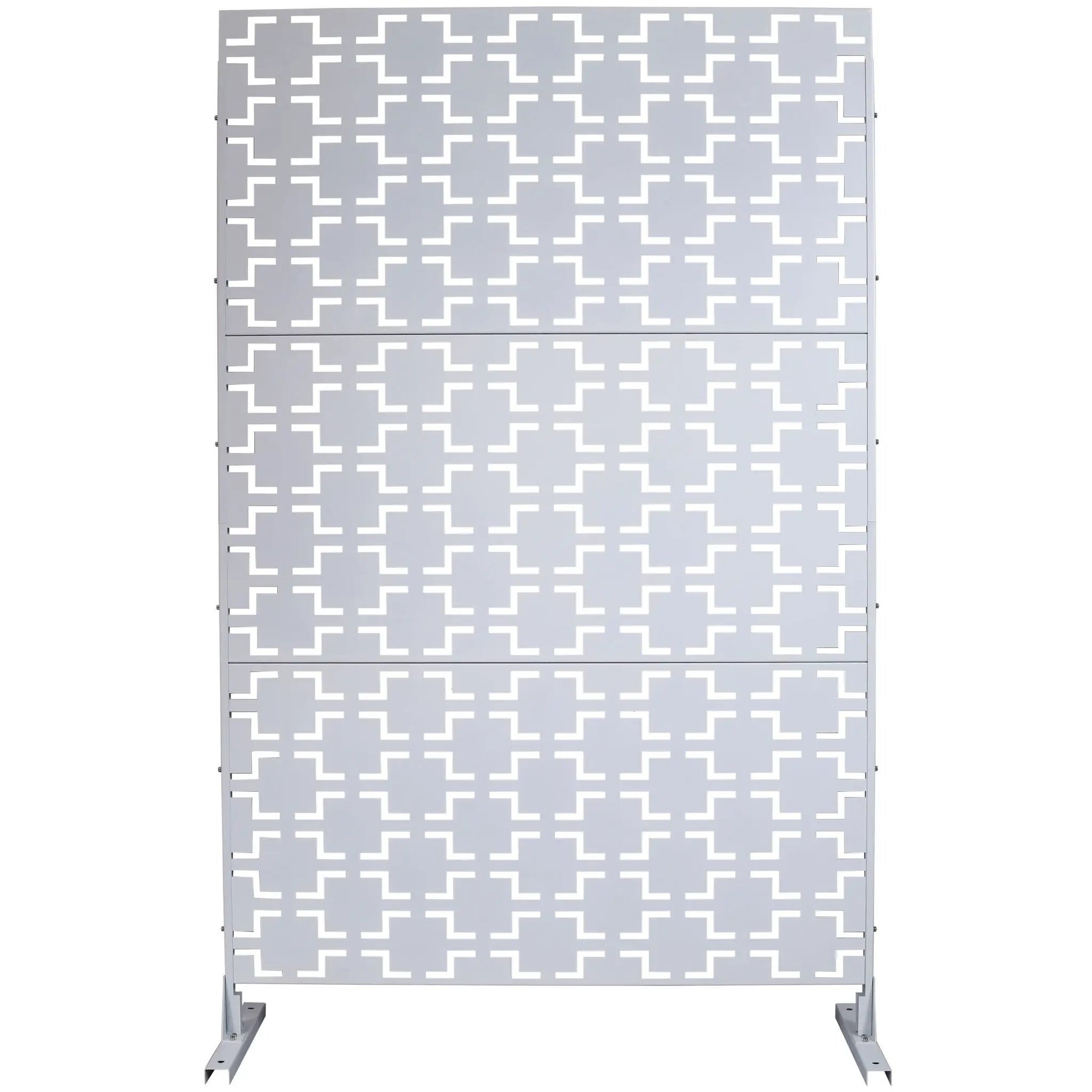 Outdoor & Indoor gray metal privacy freestanding decorative screen on Tampa Home & Garden Store