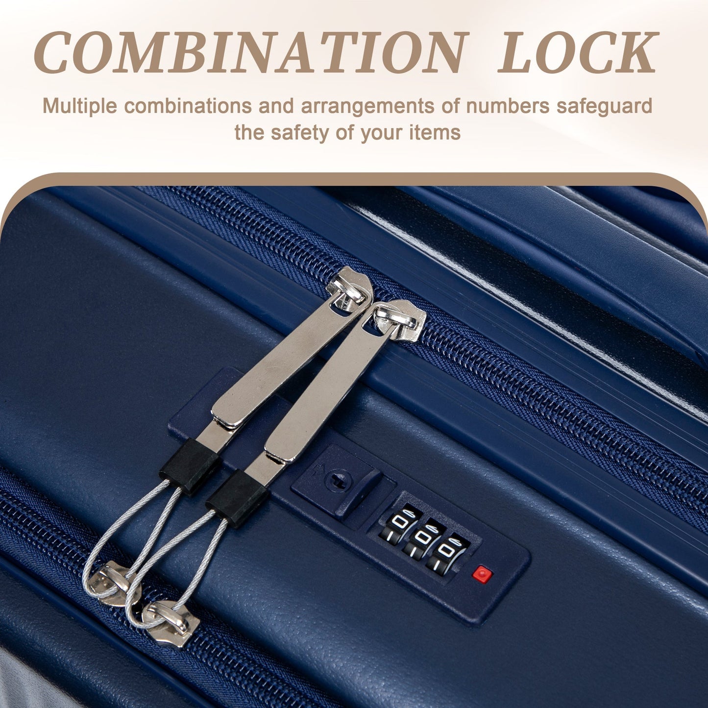 Luggage set 2-piece ABS spinner navy blue with silver zippers and lock by HouseOfZazla on Tampa Home & Garden Store