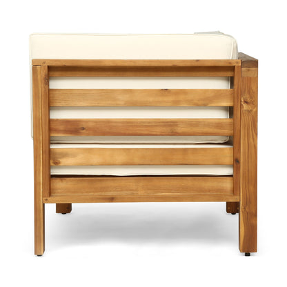 Oana 3pc Acacia Wood Outdoor Loveseat Set with cushions and coffee table by HouseOfZazla on Tampa Home & Garden Store
