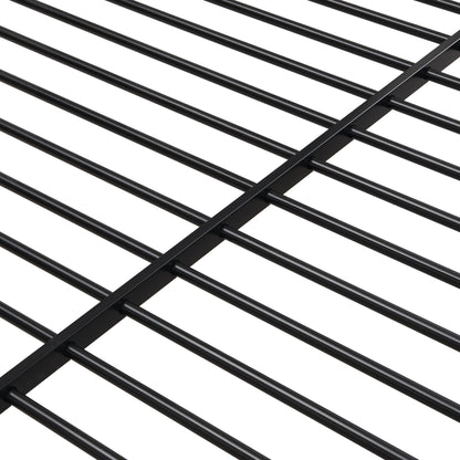 Modern metal bunk bed frame with black coated slats and side supports on Tampa Home & Garden Store