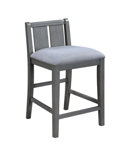 20-inch upholstered counter-height chair with gray fabric seat and dark gray wood frame on Tampa Home & Garden Store