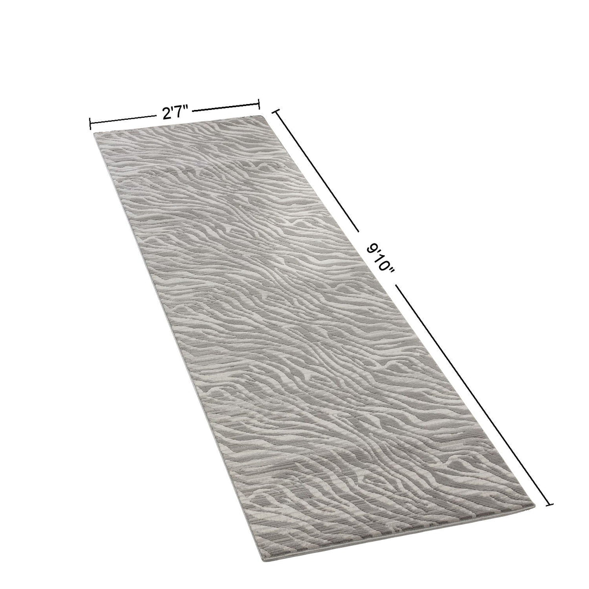 Gray geometric area rug by HouseOfZazla with ultra soft fibers, 2'7" x 9'10" on Tampa Home & Garden Store