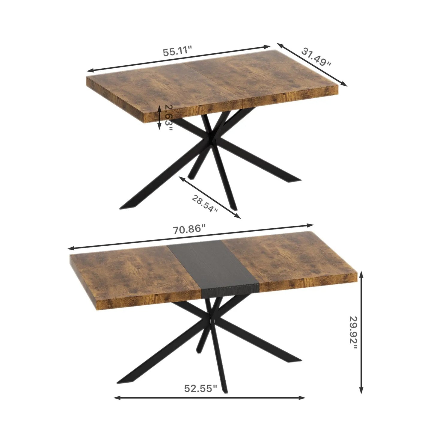 Retro Stretch Dining Table With Embossed Plate