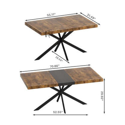 Retro Stretch Dining Table With Embossed Plate
