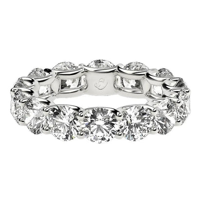 Round-cut lab-grown diamond eternity ring in 14k white gold, 6 cttw, F/G color VS2 clarity on Tampa Home & Garden Store