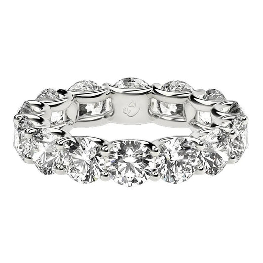 Round-cut lab-grown diamond eternity ring in 14k white gold, 6 cttw, F/G color VS2 clarity on Tampa Home & Garden Store