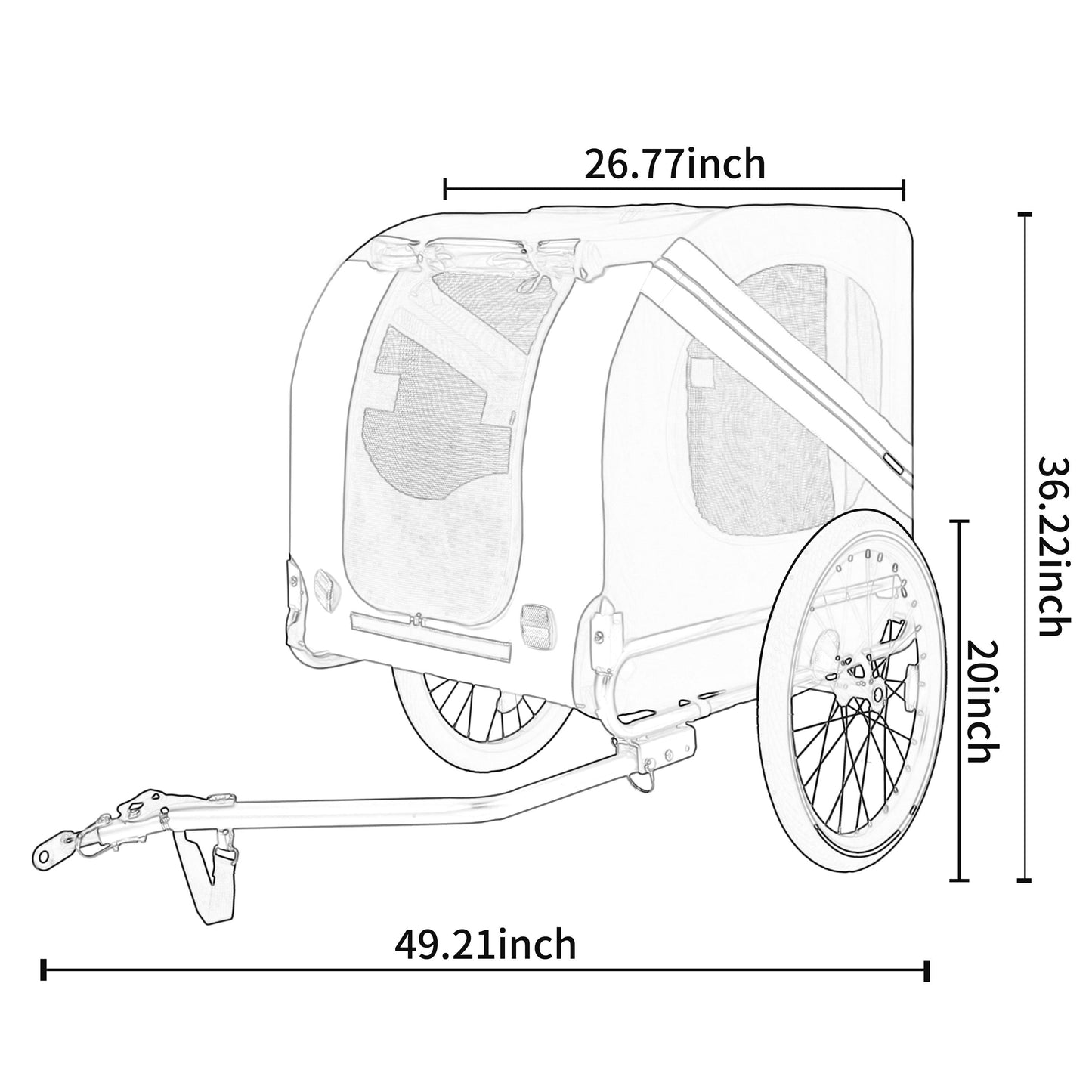 Dog bike trailer: Large folding pet trailer, 66lb capacity, all-terrain carrier by HouseOfZazla on Tampa Home & Garden Store