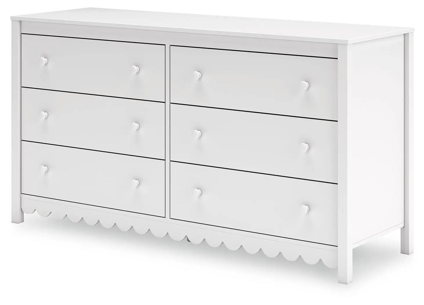 Hallityn Six Drawer Dresser White With Storage