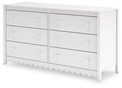 Hallityn Six Drawer Dresser White With Storage