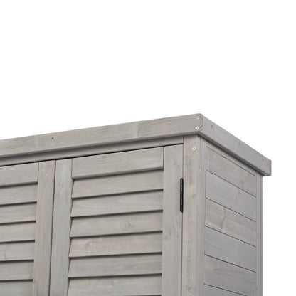 Potting bench with storage cabinet and metal top by HouseOfZazla, weathered gray wood on Tampa Home & Garden Store