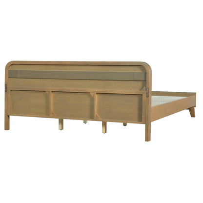 Pine Solid Wood Queen Bed and Rustic Yellow