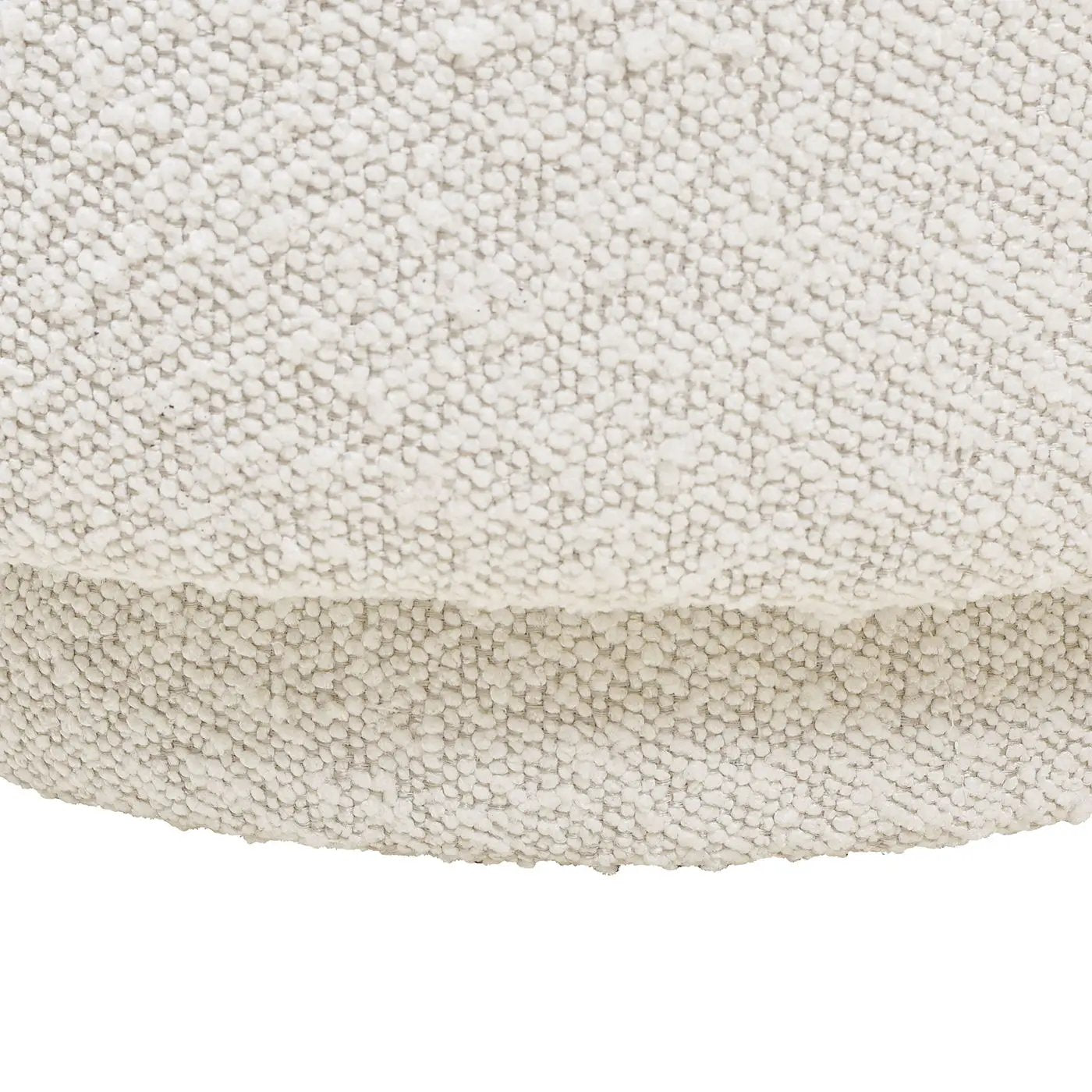 Fuji Mushroom footstool ottoman in cream boucle fabric texture close-up on Tampa Home & Garden Store