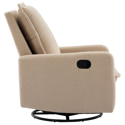 Cozy Swivel Glider Recliner Chair and Leg Rest