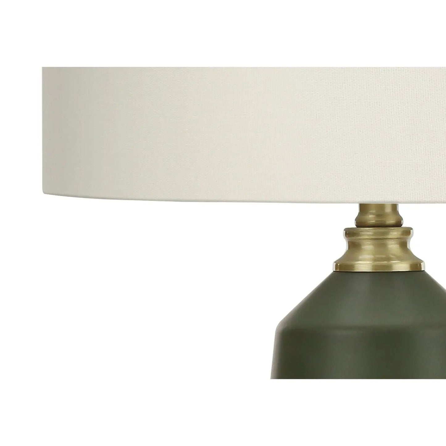Table lamp green ceramic base with brass neck and cream shade, Unique Piece Furniture on Tampa Home & Garden Store