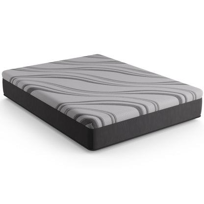 Bib NL 12in Pro Gel Hybrid Mattress gray striped cover by HouseOfZazla on Tampa Home & Garden Store