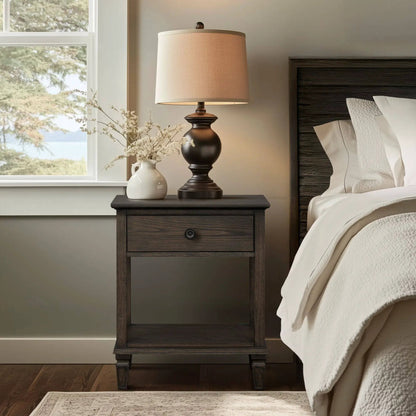 Victoria Bedside Table With Drawer and Shelf