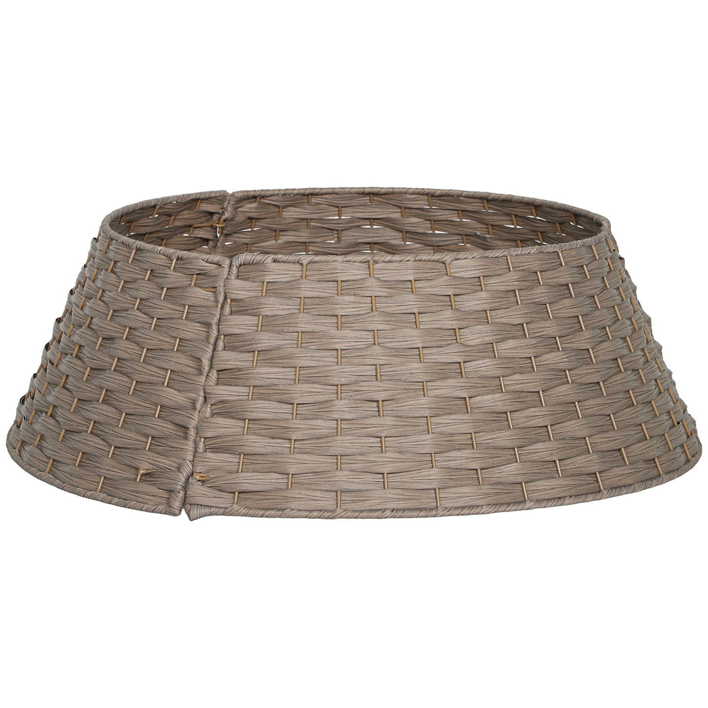 2.25 ft Rustic Christmas Tree Skirt woven wicker texture natural brown round edge on Tampa Home & Garden Store
