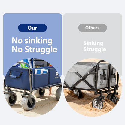 Two Beach Wagons with Big Wheels for Sand, 500lbs capacity, blue HouseOfZazla wagons on Tampa Home & Garden Store