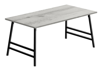 Rectangular coffee table with light gray wood top and black metal legs on Tampa Home & Garden Store