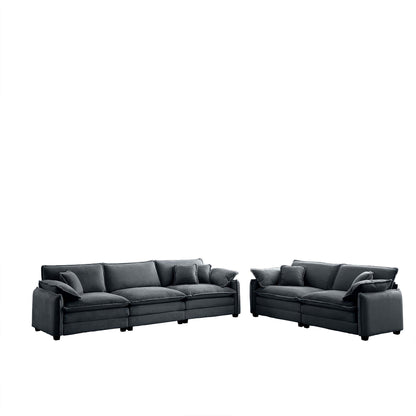 Family Sofa Set deep-seat charcoal gray sofas 2-piece by HouseOfZazla on Tampa Home & Garden Store