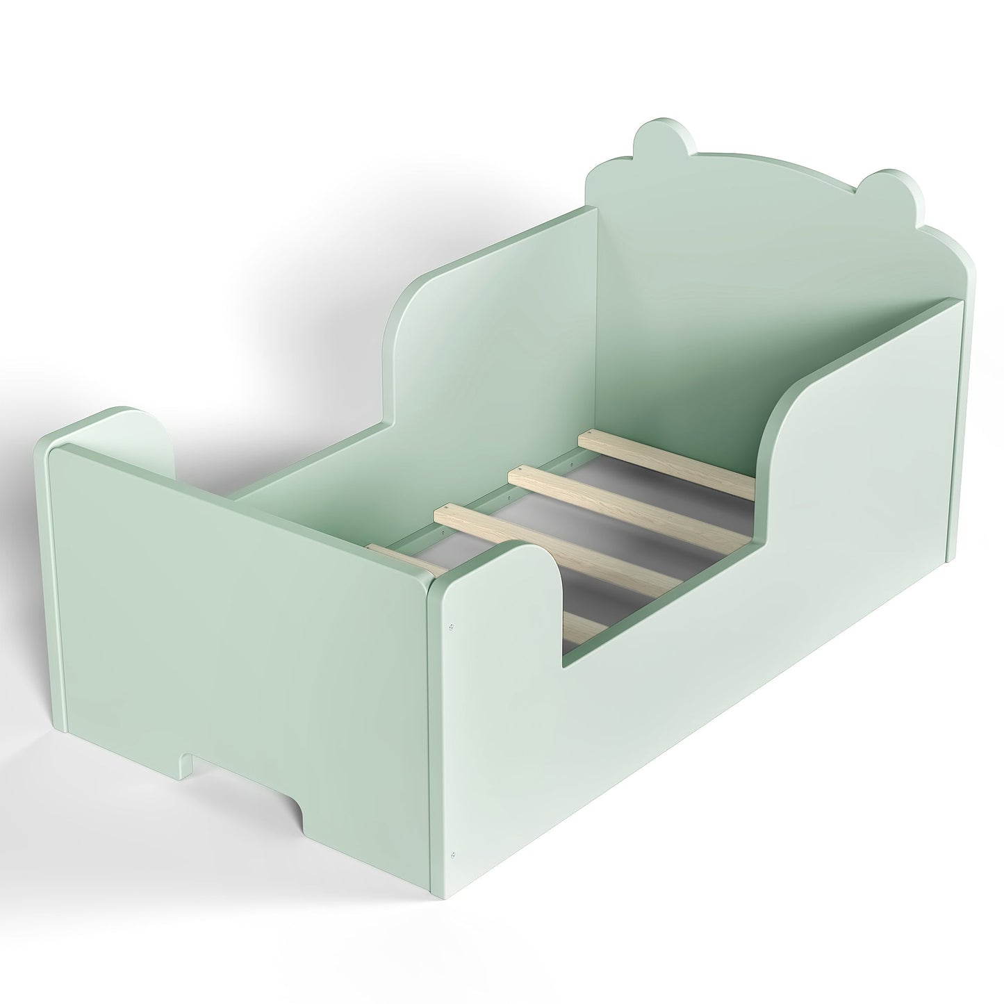Toddler floor bed frame bear shape in mint green wood finish by HouseOfZazla on Tampa Home & Garden Store