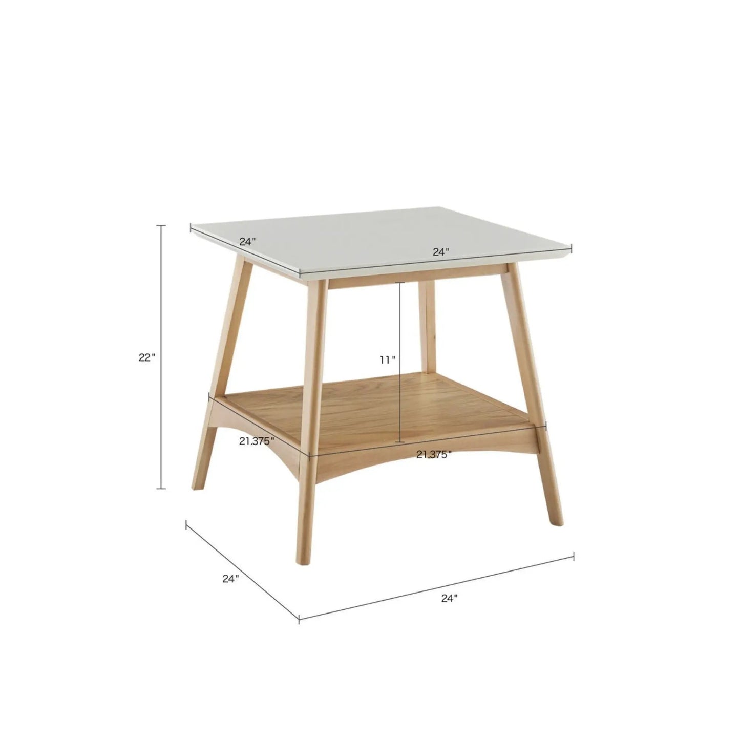 Modern Table With Extra Storage coffee table white top wood legs 24x24 in by Unique Piece on Tampa Home & Garden Store