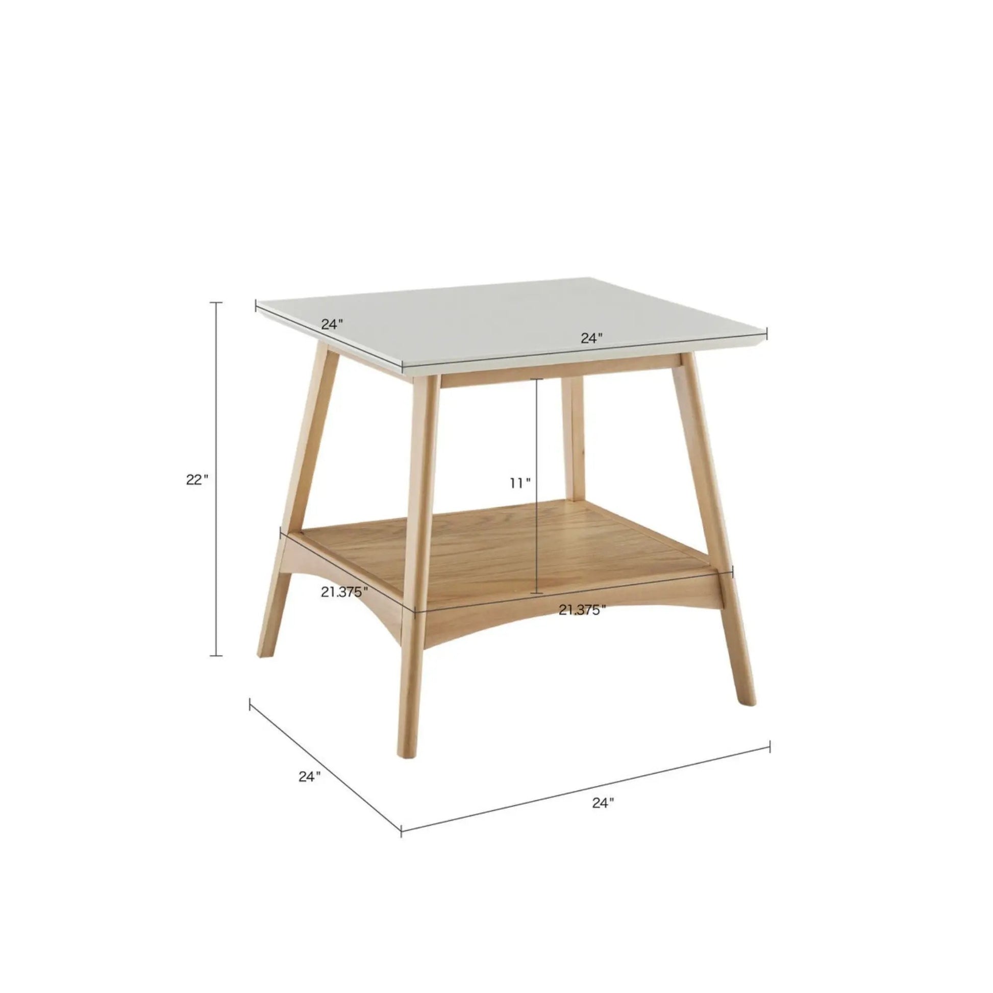 Modern Table With Extra Storage coffee table white top wood legs 24x24 in by Unique Piece on Tampa Home & Garden Store