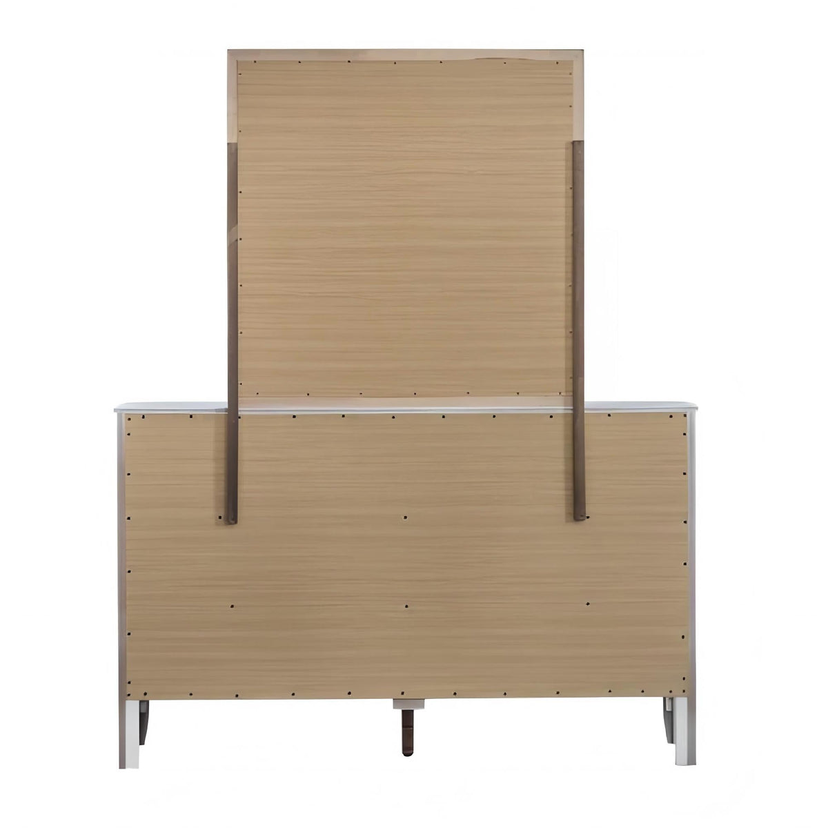 Spacious 6 Drawer Dresser and Metal Hardware Set by HouseOfZazla with light wood panels on Tampa Home & Garden Store